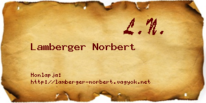 Lamberger Norbert névjegykártya